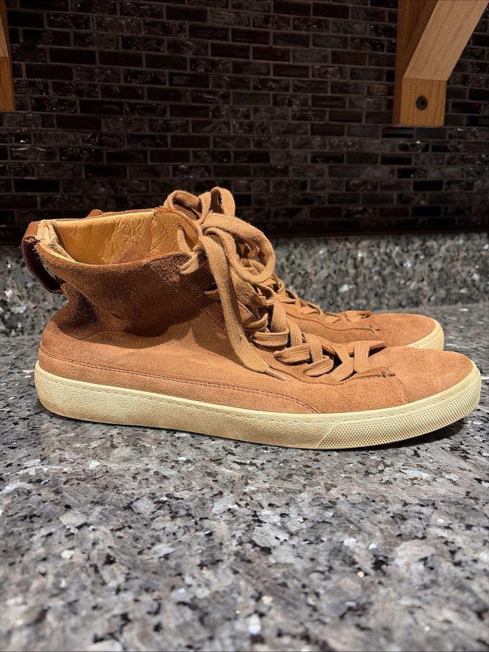 Koio Verse High Top Brown Suede Lace Up Sneakers Shoes Mens size 43 US 10